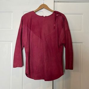 70s Suede Leather Long Sleeve top